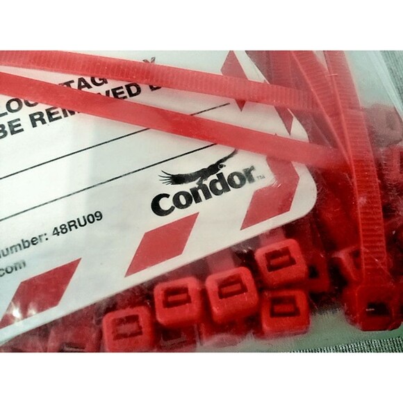25-PACK NEW CONDOR PLASTIC DO NOT OPERATE ENERGY LOCKOUT TAGS WITH ZIP TIES - Picture 5 of 6